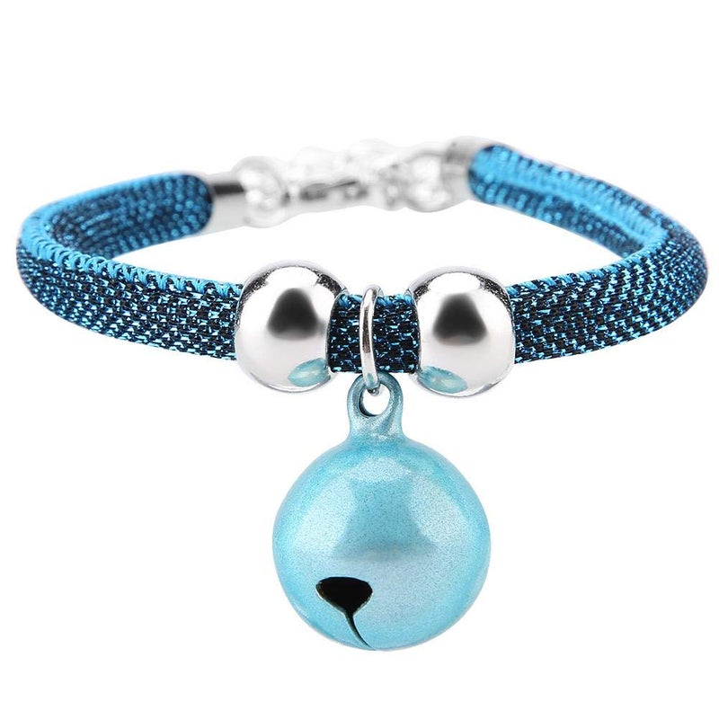 Tnfeeon Japanese Pets Necklace, Nylon Accessory Kitten Supply Cat Bell Collar with Bell(Blue) - Image 1